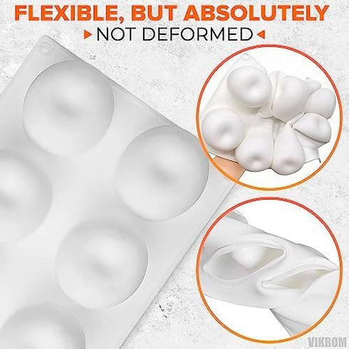 8 Cavity Apple Silicone Mold - 11.22 x 6.69 x 2.3 Inches, Non-Stick Baking Mold for Pastry, Jelly, Ice Cream, Soap,
