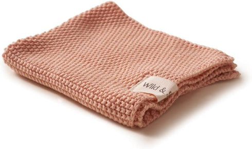 Wild & Stone Organic Cotton Dish Cloth, Eco-Friendly Biodegradable Kitchen Cloth, Compostable Cleaning Cloth, Rose