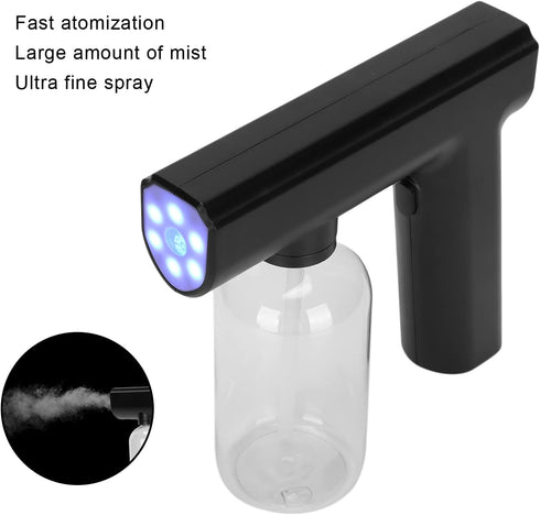 Electric Mist Atomizer Sprayer Gun, Disinfectant Fogger Mist Gun Portable Alcohol Nanometer Handheld Fogger Wireless