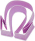 Greek Alphabet OMEGA Shape Cookie Cutter, 3 Inches Long, Great Gift for Big Sis/Lil Sis, Fundraising, Parties,