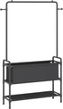 Calmootey Clothing Rack with Storage Bag, 3-in-1 Garment Rack for Bedroom, Hallway, Entryway, Black