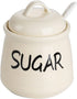 HAOTOP Porcelain Sugar Bowl with Lid and Spoon, 12oz (Beige)