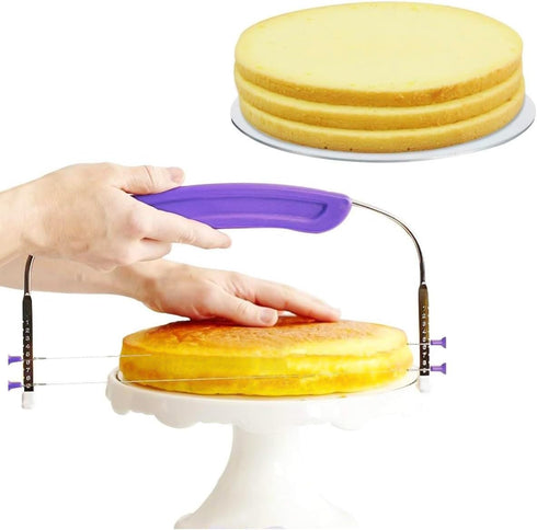 Adjustable 2-Wire Cake Slicer Leveler - Small Cake Cutter for Leveling Layer Cakes, Professional Baking Tool with