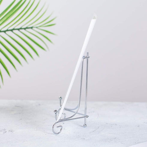 Artliving 2 Pack 6" Silver Iron Plate Stand, Easel Display for Photos, Cookbooks, Decorative Plates, Tablets