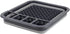 Home Basics Grey Silicone and Plastic Easy Storage Collapsible Dish Rack with Cutlery Holder