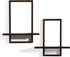 Set 2 PHOENANCEE Square Floating Shelves,Wall Plants Holder,Bathroom Wall Decor,Framed Decorative Shelf Black,Modern