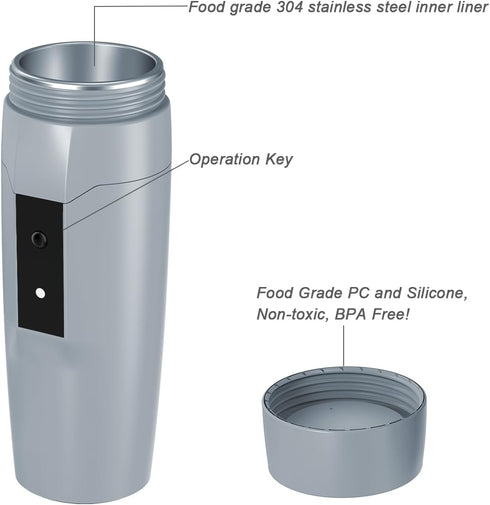 Portable 12V Car Kettle Boiler, Small Electric Travel Kettle, 80W Fast Water Heater for Car