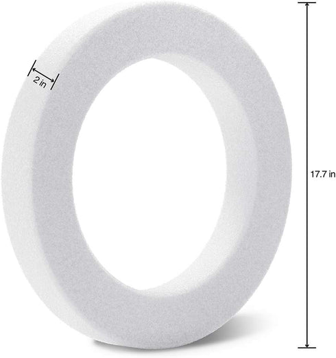 FloraCraft CraftFoM Wreath, 2 Inch x 17.7 Inch, White