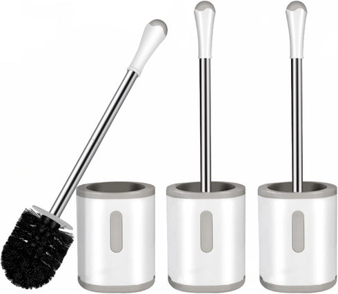 AONEZ Toilet Brush and Holder Set, 3 Pack with Stainless Steel Handle Toilet