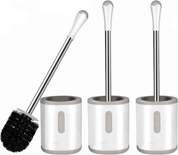 AONEZ Toilet Brush and Holder Set, 3 Pack with Stainless Steel Handle Toilet