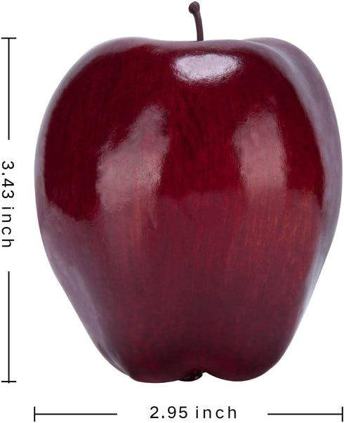 16PCS 3.43" 2.95" Toopify Artificial Red Apples, Red Delicious Faux Apples, Plastic Fruit, Fake Lifelike Simulation