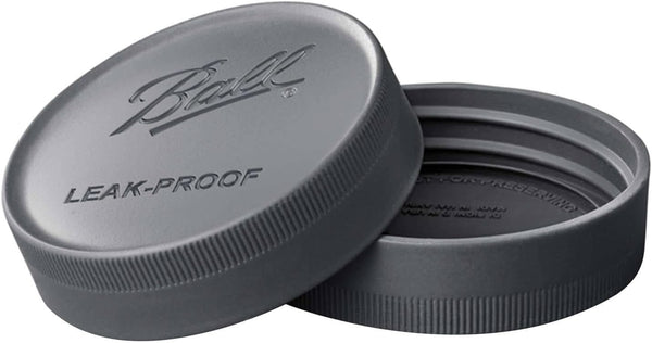 Ball Regular Mouth Leak-Proof Plastic Lids for Glass Mason Jars, Used for Canning, 6-Count, Pack of 1