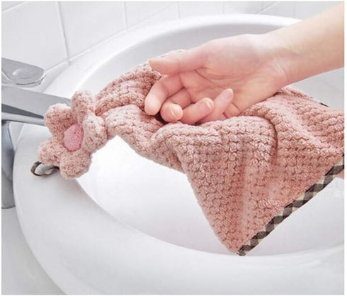 Ivymei 4Pack Microfiber Hand Towels, Kitchen Hand Towels with Loop,Bathroom Hanging,Quick Dry Absorbent Microfiber