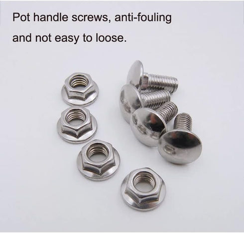 4 Pack Stock Pot Handle Screws, M6x16mm Grip Mount Screw Replacement for Wok Soup Pots, Frying Pans