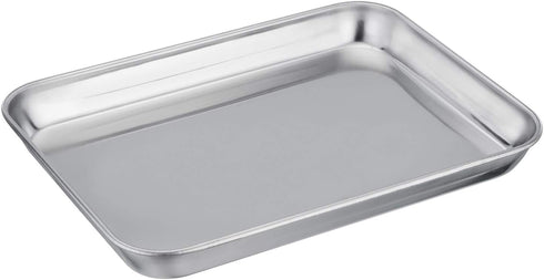 TeamFar Pure Stainless Steel Toaster Oven Pan - 7''x9.3''x1'', Heavy Duty, Dishwasher Safe