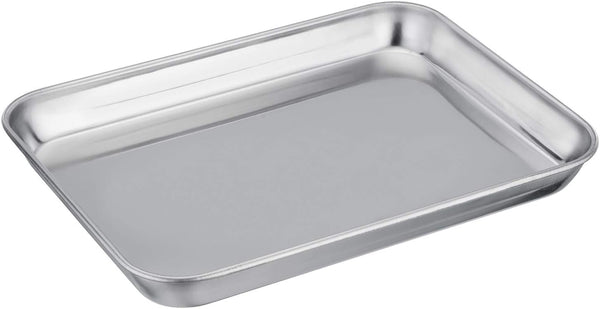 TeamFar Pure Stainless Steel Toaster Oven Pan - 7''x9.3''x1'', Heavy Duty, Dishwasher Safe