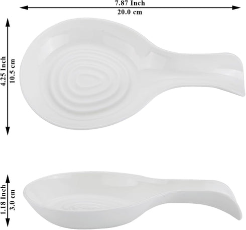 Kyraton Spoon Rest 2 Pack, Plastic Spoon Holder For Kitchen Counter, Kitchen Utensil Rack For Spoons, Tongs, Spatulas, Spoon Rack For Hob, Dishwasher Safe