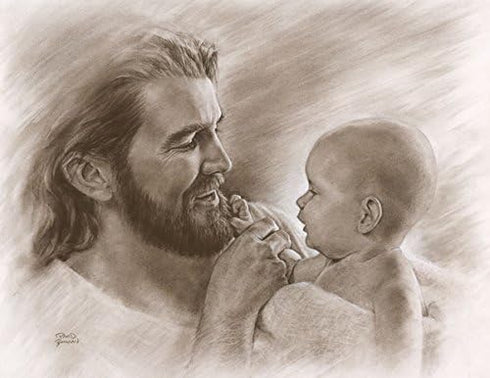 David Bowman Precious Wall Art Print, Jesus Christ and Baby, Religious Spiritual Christian Fine Art (11x14 print)