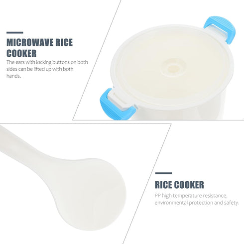 OSALADI Portable Rice Cooker Microwave Rice and Pasta Cooker Rice Steamer Microwave Food Container for Vegetables Soups Dishwasher Safe 1- 2L by OSALADI