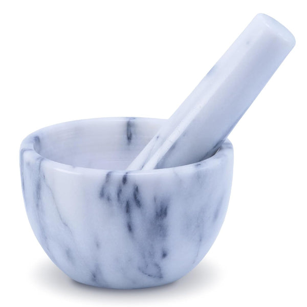 LIUHER Marble Mortar and Pestle Set, 150ml, Spice Grinder, Herb Ginder, Unpolished Marble