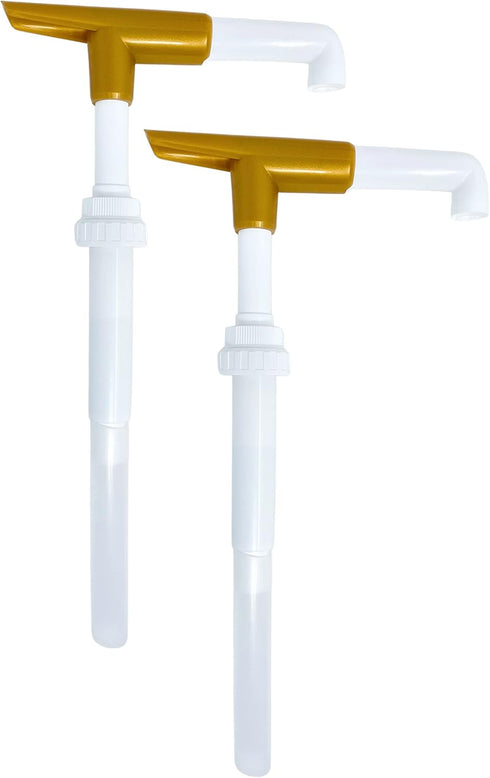 Good Times Coffee Co. Sauce Pump Dispenser (Pack of 2) - Fits 87.3 to 90.4 Ounce Bottles, Gold