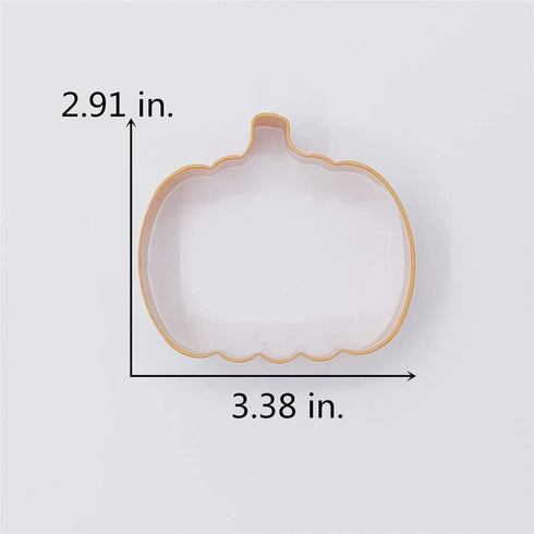 LILIAO 3.4" Pumpkin Cookie Cutter, Thanksgiving Orange Color Coated Stainless Steel