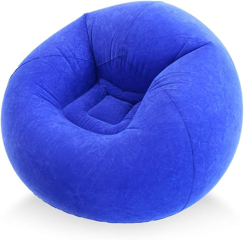 45x45x28 Inflatable Beanless Bean Bag Chair Lounge Sofa - Blue