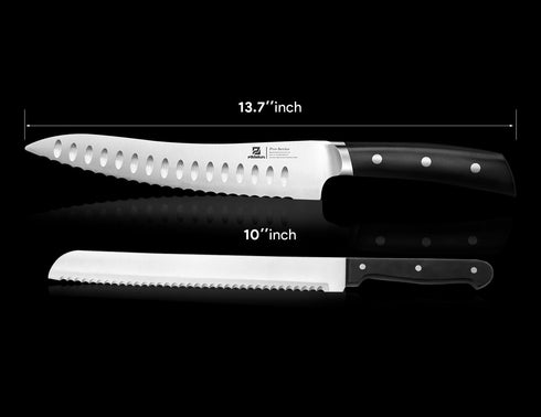 8 Inch Offset Piklohas Resharpenable Bread Knife for Homemade Bread, Serrated Sourdough Knife with Handle, Innovative