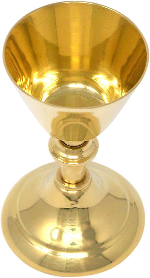 High Polished Brass Small Holy Wine Goblet Chalice, 0.8 Ounce