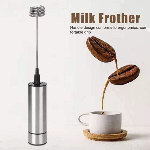 Electric Hand Mixer, Stainless Steel Handheld Kitchen Coffee Stirrer, Easy to Use Egg Beater Milk Frother