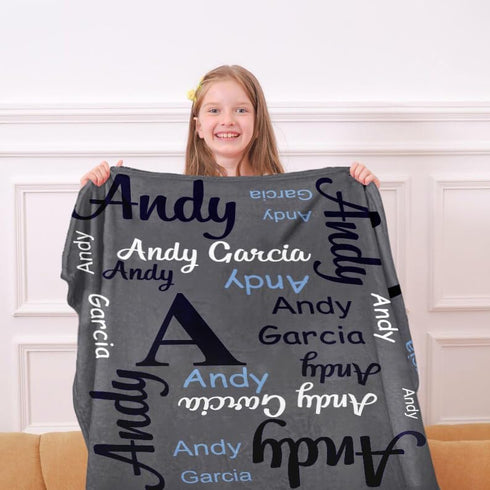 Yoke Style Ship Next Day, Personalized Blankets for Teen Girls/Boys, Custom Name Blanket for Kids, Customized