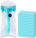 MDS Pack of 25 PCS Satin Chair Sashes, Charmeuse Sateen Dining Chair Bows, 7 x 108 Inch, Teal