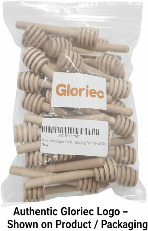 Gloriec 40 3 Inch Pcs Honey Dipper Sticks - Wooden Honey Dipper- Mini Wooden Honeycomb Sticks, Honey Stirrer Stick