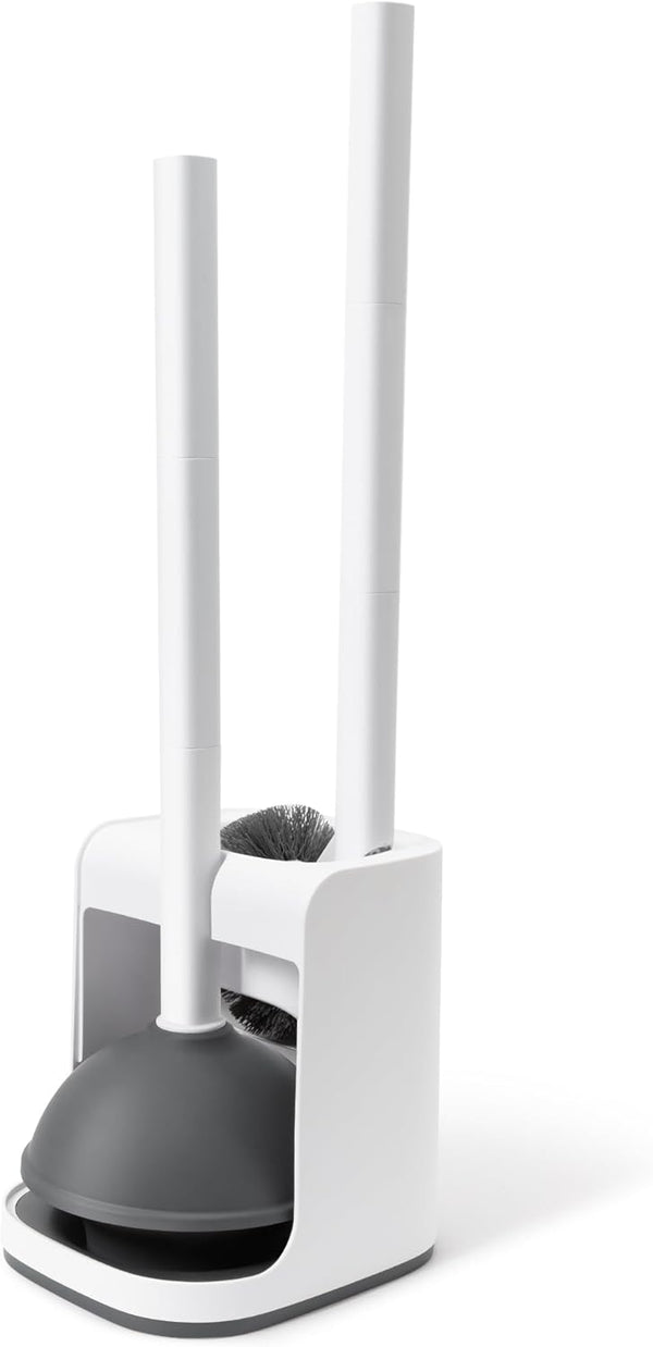 IVYROLL Toilet Brush and Plunger Set Hidden, S-Shaped Toilet Brush Plunger Combo,