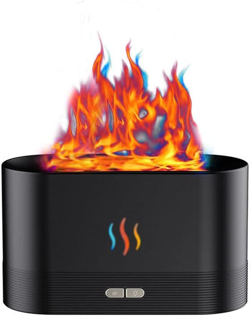 Upgraded 7 Color Flame Essential Oil Diffuser, USB Personal Desktop Cool Mist Humidifier with Auto-Off