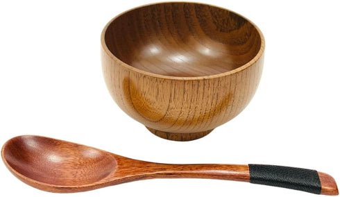 JapanBargain Wooden Dinner Spoons - Set of 4, 7-3/4 Inch, Yogurt, Snack, Ice Cream, Children Spoons