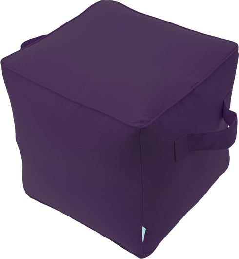 16", QILLOWAY Inflatable Outdoor Ottoman for Patio, Water Resistant Pouf Cube Inflatable Foot Rest, Outdoor Footstool