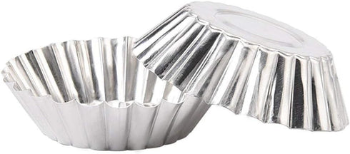 Non-Stick Egg Tart Molds, Carbon Steel Mini Baking Cup, Reusable Round Muffin Cups for Pies, Desserts