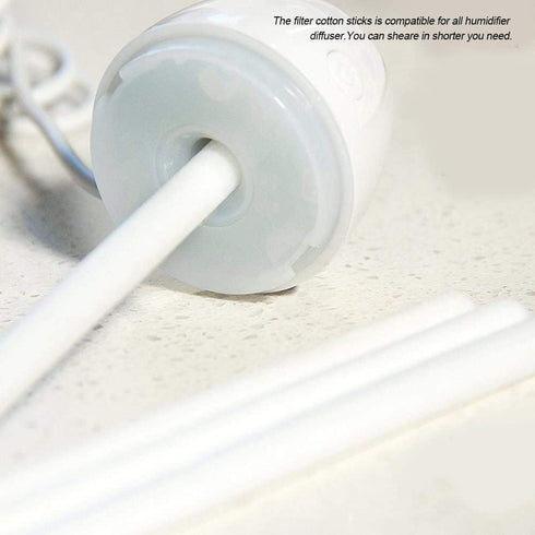 Filter Cotton Sticks - 10 Pack Refill Replacement Wicks for Mini USB Humidifier & Diffusers (8 x 123mm)