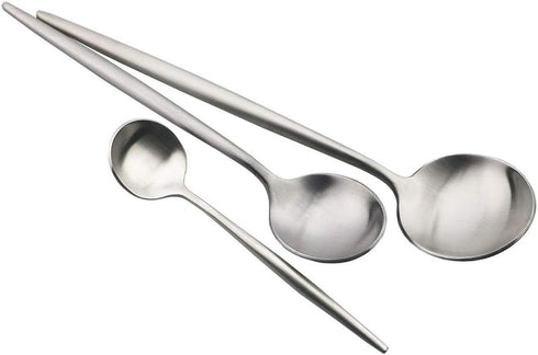 JASHII Luxury Flatware Set, 6-Pieces Elegant 18/10 Stainless Steel Silverware for Home Kitchen, Dishwasher Safe