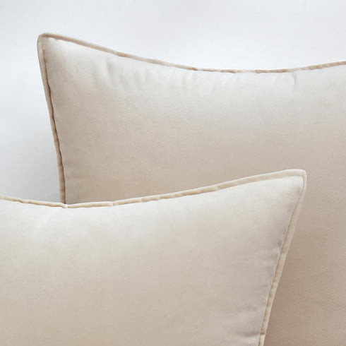 MIULEE Pack of 2 Decorative Velvet Throw Pillow Covers, 20x20 Inch Cream White Cushion Case for Sofa
