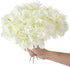 Auihiay 26 Pieces Artificial Flowers Hydrangea Silk Heads with Stems for Home Wedding Party Decorations (Ivory)