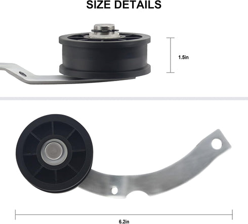 37001287 Dryer Idler Pulley Assembly, Compatible with Whirlpool Dryers, Replaces WP37001287 AP6008789