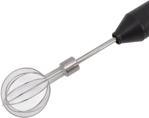 Electric Handheld Egg Beater, Round Head Milk Frother, Battery Powered Whisk for Home Kitchen, Restaurants (Black)