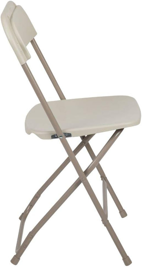 2 Pack 650LB Flash Furniture Hercules Series Plastic Folding Chair - Beige - Weight Capacity Comfortable Event