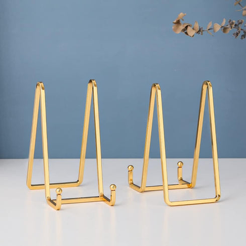 Plate Holder Easel Display Stand - 6 inch Metal Stands for Pictures, Photo Frames, Books, Decorative Plates