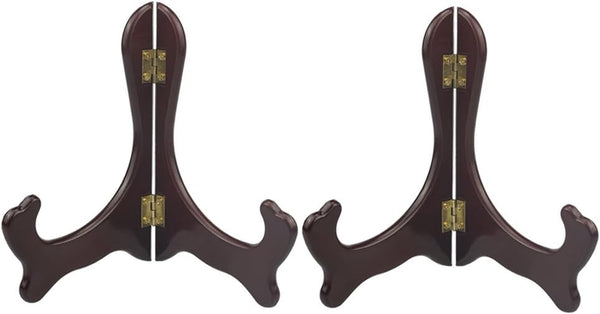 Artliving 6 Inch Wood-Like Easels Plate Stand Holder, Set of 2