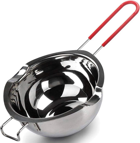 Stainless Steel Double Boiler Pot, Heat Resistant Handle for Melting Chocolate, Candy, Candle Making (20oz, 18/8 Steel)