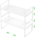 Expandable Cabinet Storage Shelf, Stackable Organizer Rack for Kitchen Bathroom Pantry, Heavy Duty White, 2 PACK