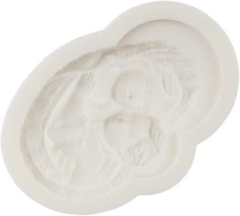Virgin Mary Silicone Mold, Mother and Baby Fondant Molds for Cake Decoration, Cupcake Topper, Sugar Craft